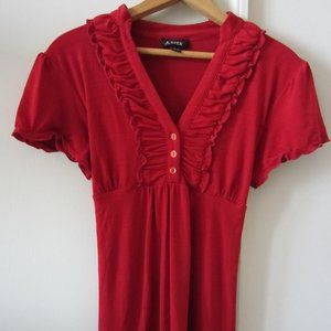 A. BYER CHERRY RED CAP SLEEVED TOP
